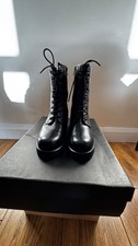 Jones Bootmaker Women's Leather Boots Size 7(40) Donella Black Leather Zip Up