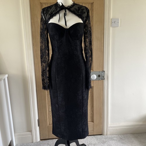 Nadine merabi black lace long - black,