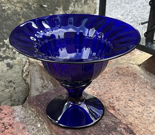 Bristol blue glass footed - blue,