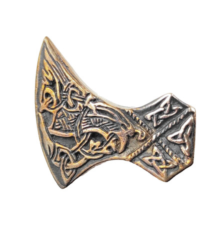 Bronze viking axe amulet - axe,
