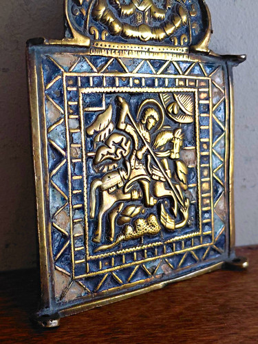 Metal icon plaque - metal, george