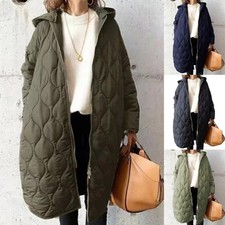 Ladies Loose Long Sleeve Thickened Jacket Women Winter Warm Quilted Hoodies Coat