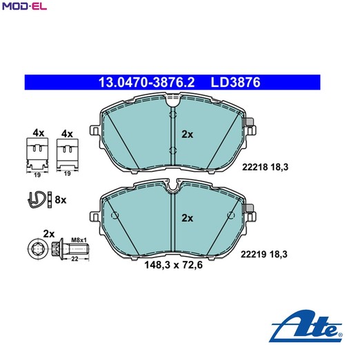 Brake pad set disc - set,