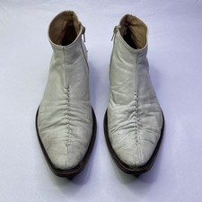 Jo Ghost Bone Leather Winklepicker Ankle Boots SIZE UK 8