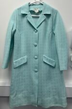 Vintage Crimplene Blue Turquoise Jacket Size 18 1960’s Circle Pattern