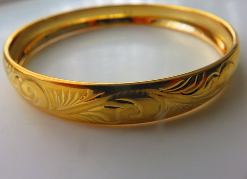 Gold solid slave bangle - solid,