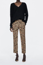 ZARA Animal leopard Print Chino pants Trousers Rare BNWOT? Size 42 ref 2010/949