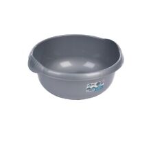 Wham 28cm Round Plastic Washing Up Sink Bowl Caravan Basin Bowl - Silver