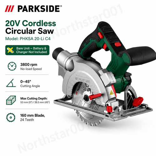 Parkside 20v cordless circular - 20v,
