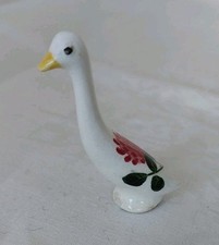 Plichta Pottery Miniature Goose Pink Flower Clover 5cm