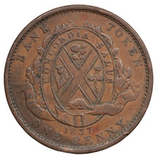 1837 CANADA ONE 1 PENNY BANK