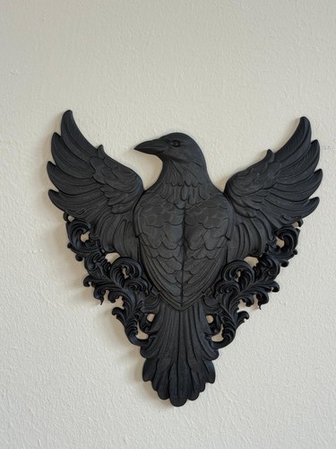 Gothic raven wall plaque black - raven,