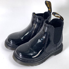 Dr Martens 2976 T Infant Toddler Boots UK 5 Black Patent Leather Zip Up Chelsea