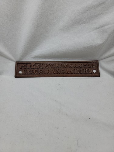 Vintage cast iron name plate - iron,