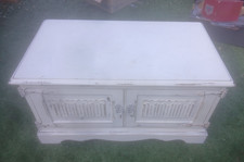 TV cabinet - white - real wood