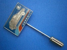 BT71) Vintage silver tone enamel motor Car Skoda Favorit badge lapel tie pin