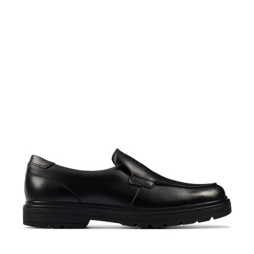 Clarks black leather - clarks, slip-on