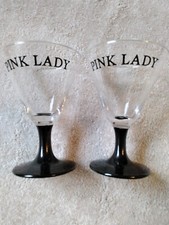Vintage Retro Two Pink Lady Cocktail Glasses