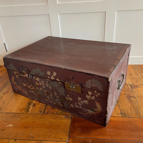 Large hand painted trunk - hand,