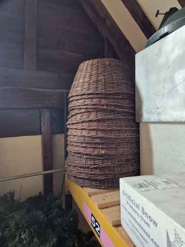 Brown round wicker christmas - wicker,