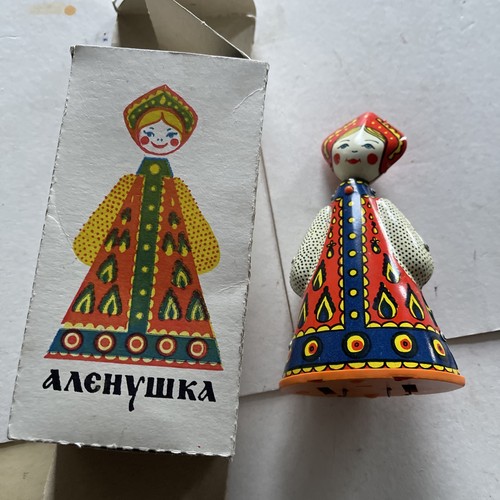 Vintage tin plate russian - tin, doll