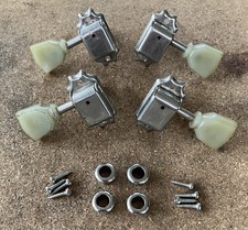 Set of 4x Kluson style Tulip Machine Heads Tuners Nickel 2L + 2R Ukulele / Tenor