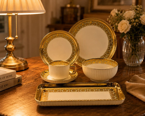 Luxury white gold porcelain - luxury,