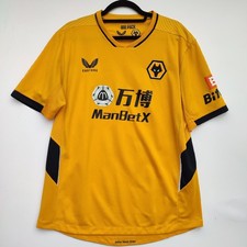 Wolverhampton Wanderers 2021 - 2022 Castore Home Football Shirt | Men's Large