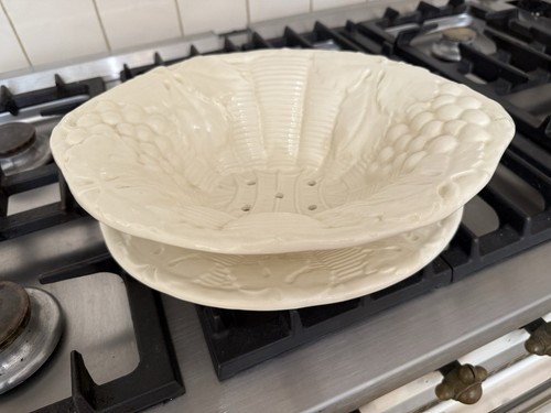 Creamware drained serving - serving, dish