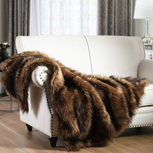 Luxury plush faux - fur, throw
