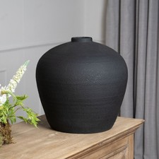 Large Ceramic Black Vase