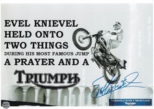 EVEL KNIEVEL SIGNED PHOTO AUTOGRAPH SIGNATURE 8X11 A4 REPRINT TRIUMPH AT CAESARS