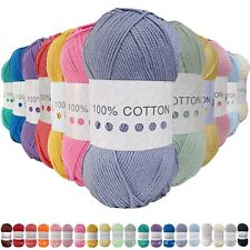 100% Cotton DK 100g Ball Natural Plant Based Fibre Cygnet Yarn Knitting Crochet