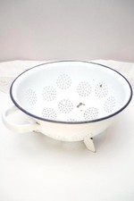 Large Vintage White Enamel