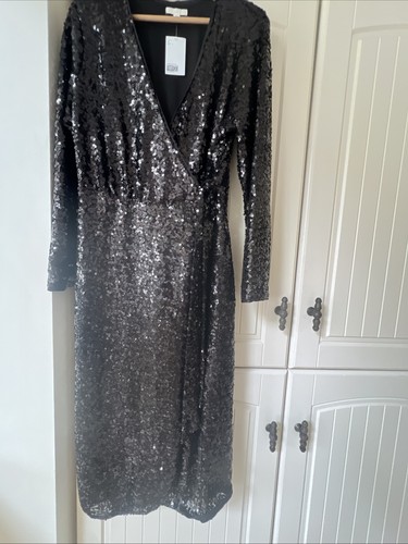 Black wrap dress with - black,