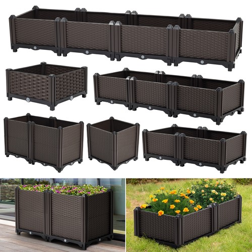 Rattan raised garden bed - raised,