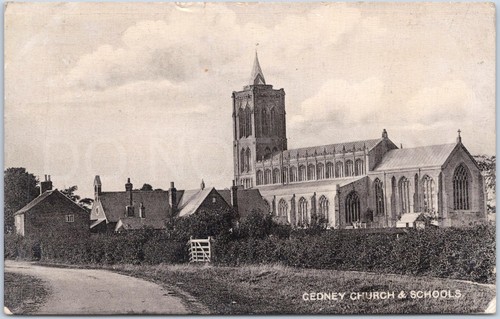Antique postcard gedney church - postcard,