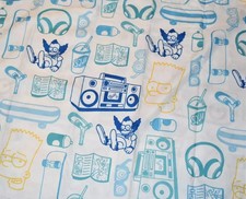 H6 NWOT THE SIMPSONS Bart Simpson microfiber Twin Fitted Bed Sheet {Fabric}
