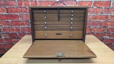 Vintage Union 8 Drawer Wooden Toolbox Engineers Tool Maker Cabinet Used