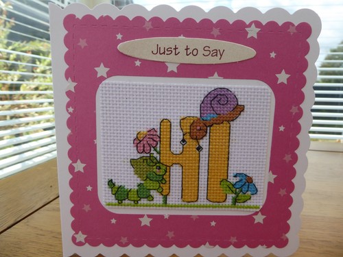 Completed cross stitch card - ,