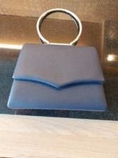 Small Navy Blue Leather Across-Body Handbag