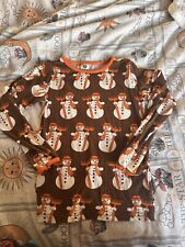 Smafolk chocolate Snowman Christmas  tshirt 122/128 eUC