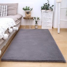 Natural Faux RABBIT FUR Rug