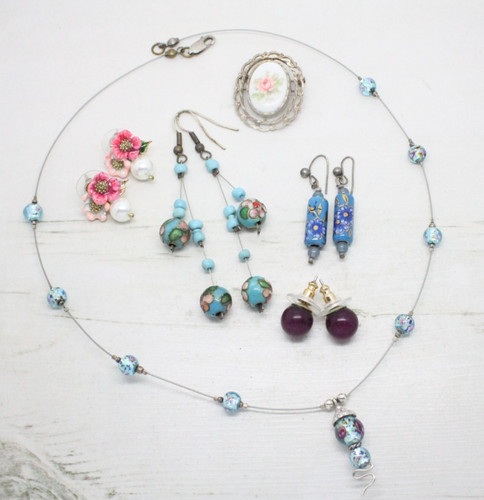 Vintage floral cloisonne - vintage,
