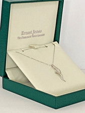 Ernest Jones 9ct Gold Diamond Necklace Pendant 18" Chain 9 Carat 9K Boxed NEW