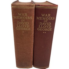 War Memoirs Of David Lloyd George 2 Volumes WW1 History Hardcover Odhams 1938