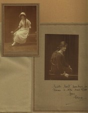 Two attractive studio portraits of named woman. Edna Ward (daughter of Tom Ward)