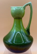 Antique Bretby Green Glazed Ewer, Christopher Dresser?