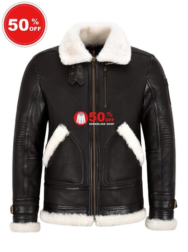 Men sheepskin bomber - men's, b3
