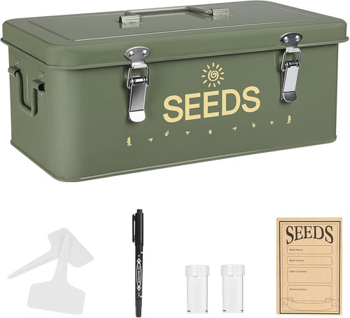 Metal seed storage box - seed, with